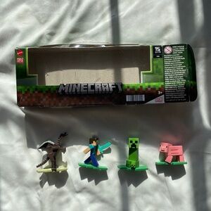 Minecraft Micro Collection: Ender Dragon, Steve, Creeper, Pig Figure 4-pack